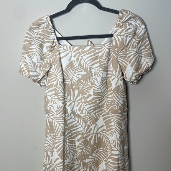 LOFT Palm Tie Back Flare Dress Size 4 - Picture 5 of 11